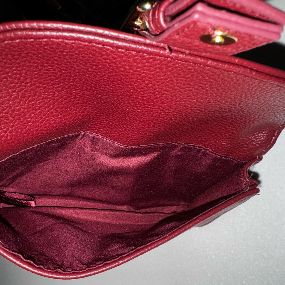 Chloe Burgundy Leather Clutch with Gold Buckle - Picture 7 of 7